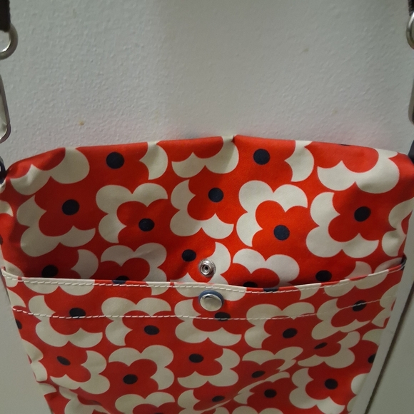 Orla Kiely Floral Red and White Crossbody Bag - Picture 3 of 16